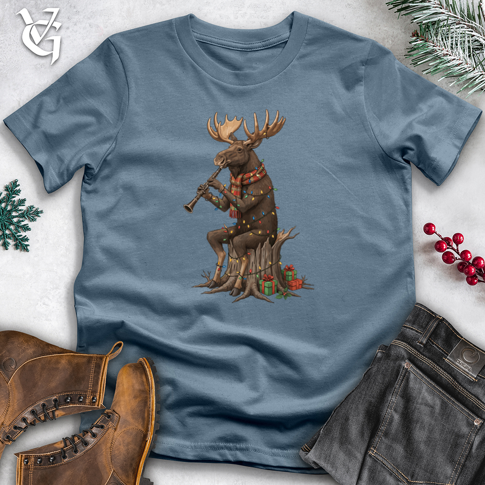 Holiday Moose Playing Clarinet Softstyle Tee
