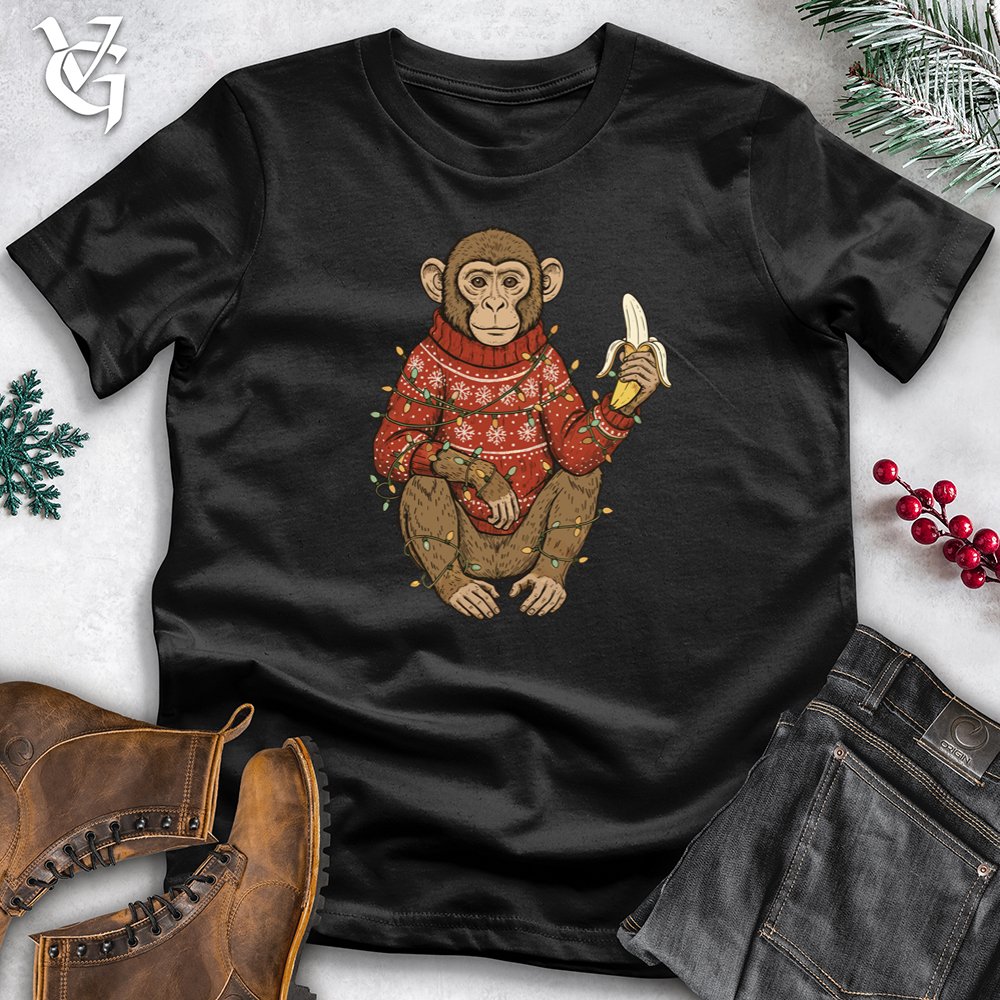 Christmas Monkey With Banana Softstyle Tee