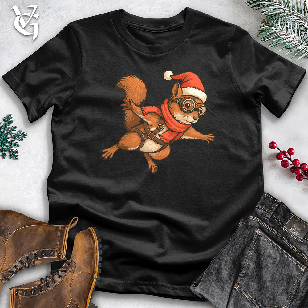 Christmas Skydiving Squirrel Tee