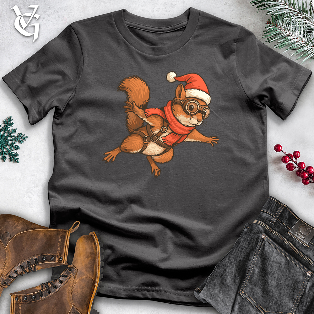 Christmas Skydiving Squirrel Tee