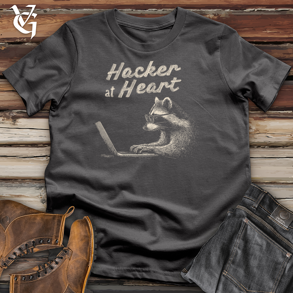 Hacker at Heart Raccoon Softstyle Tee
