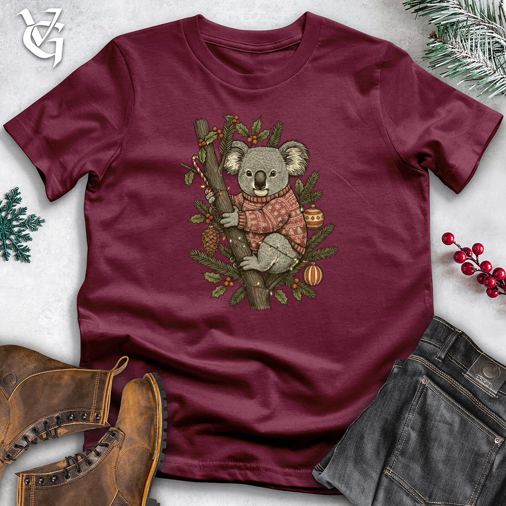 Koala With Christmas Tree Softstyle Tee