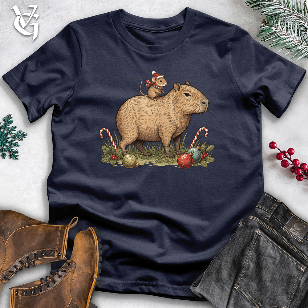 Christmas Capybara and Mouse Softstyle Tee