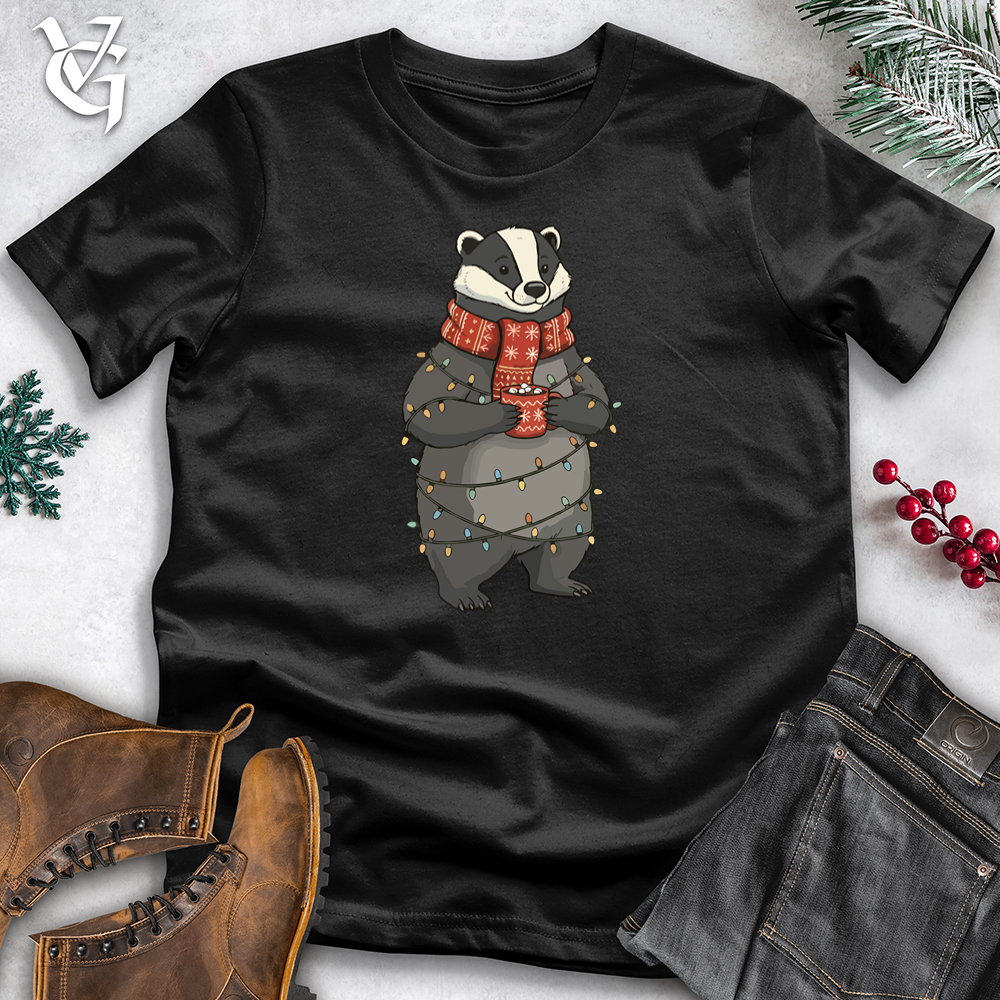 Christmas Badger Hot Coffee Softstyle Tee