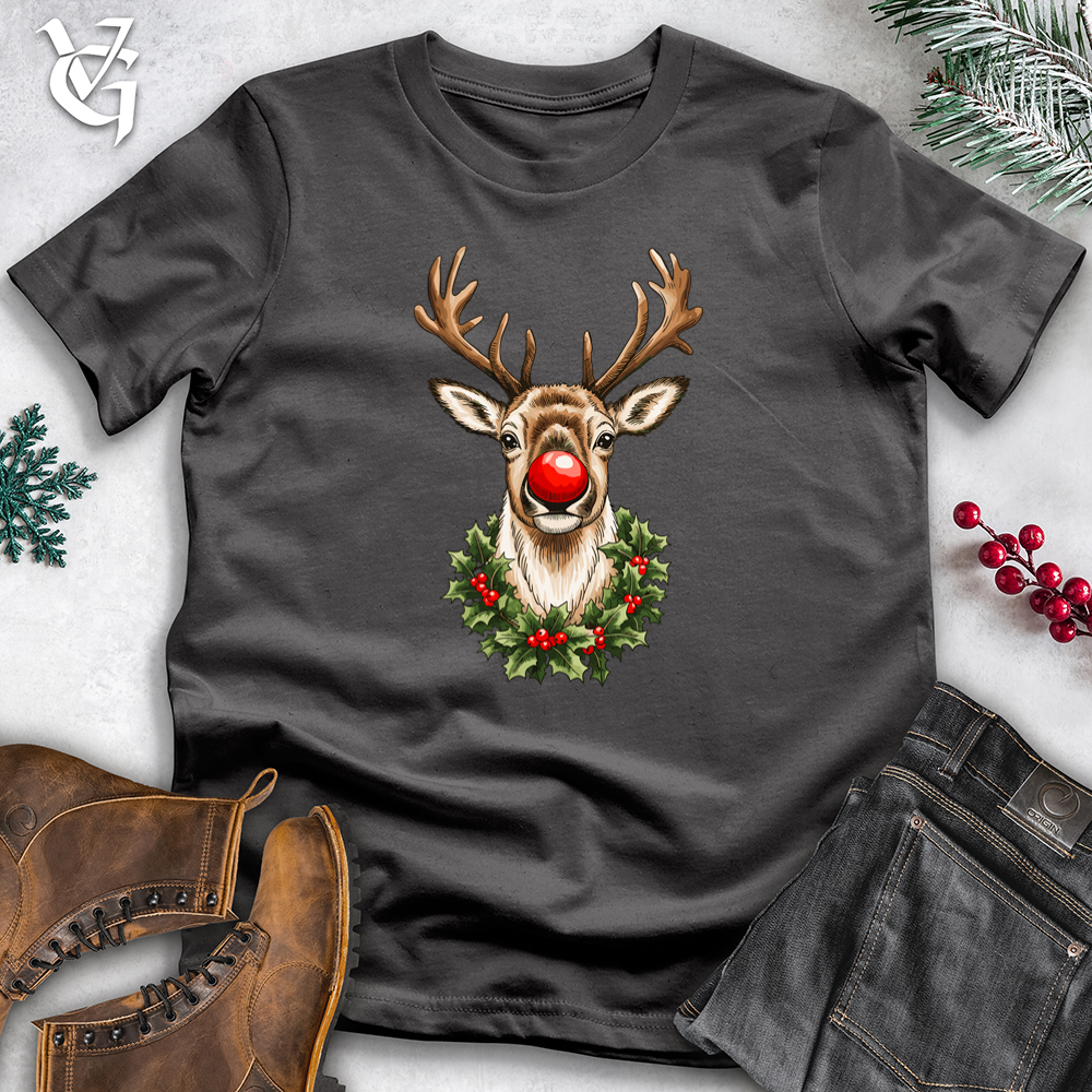 Holiday Reindeer with Holly Wreath Tee