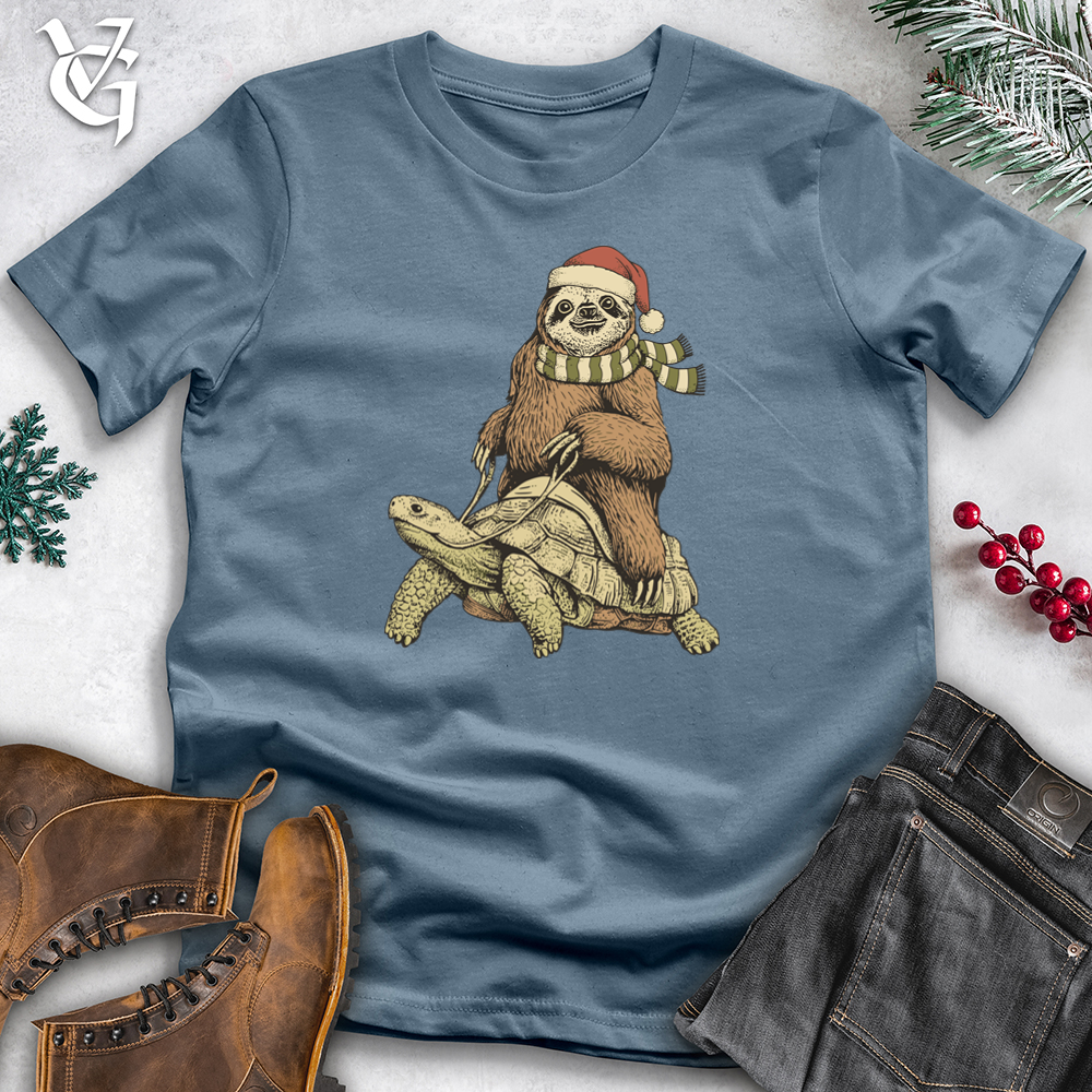 Christmas Sloth With Turtle Softstyle Tee