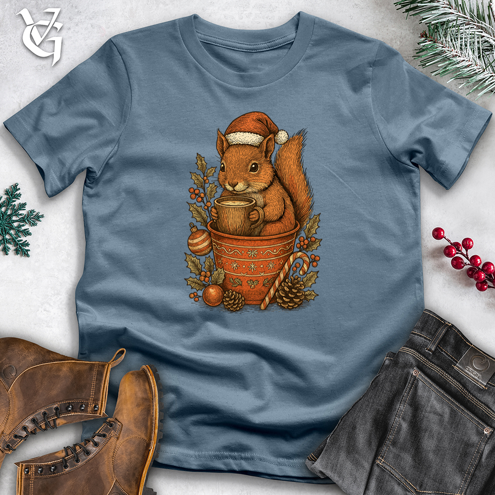 Cozy Christmas Squirrel Softstyle Tee