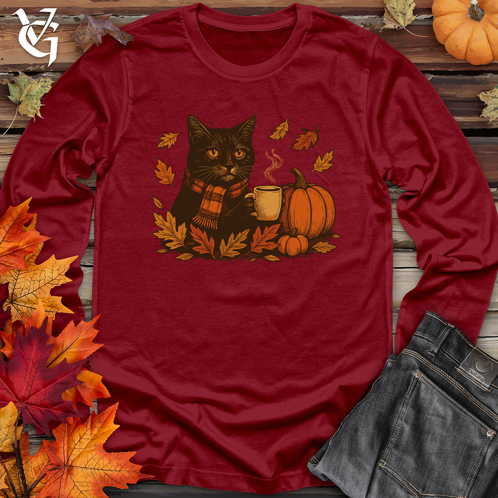 Black Cat Fall Long Sleeve Tee