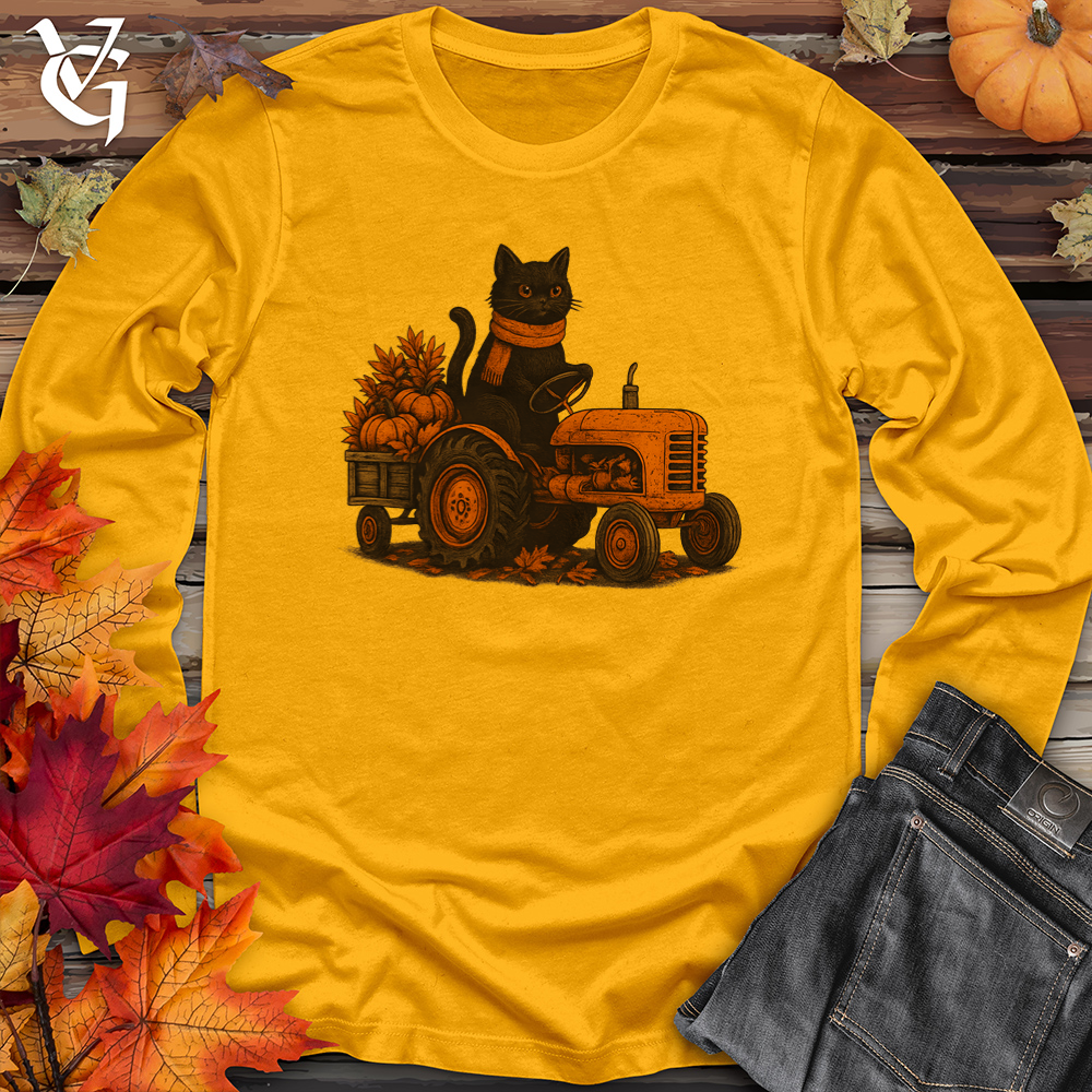 Black Cat Tractor Hayride Long Sleeve Tee