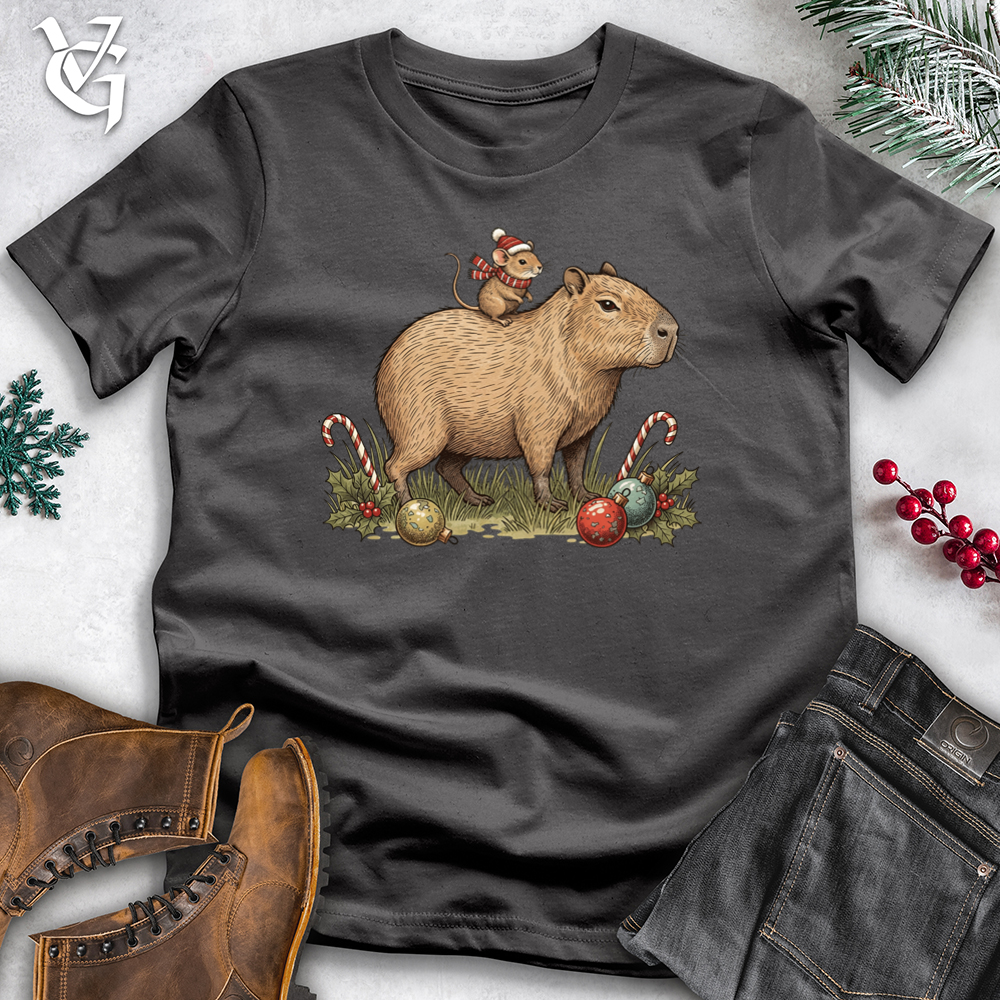Christmas Capybara and Mouse Tee