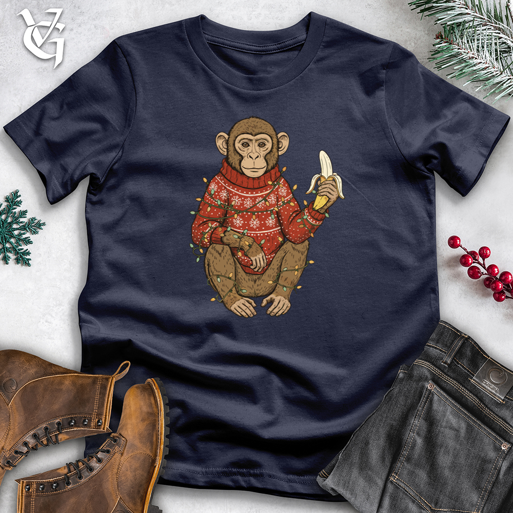 Christmas Monkey With Banana Softstyle Tee