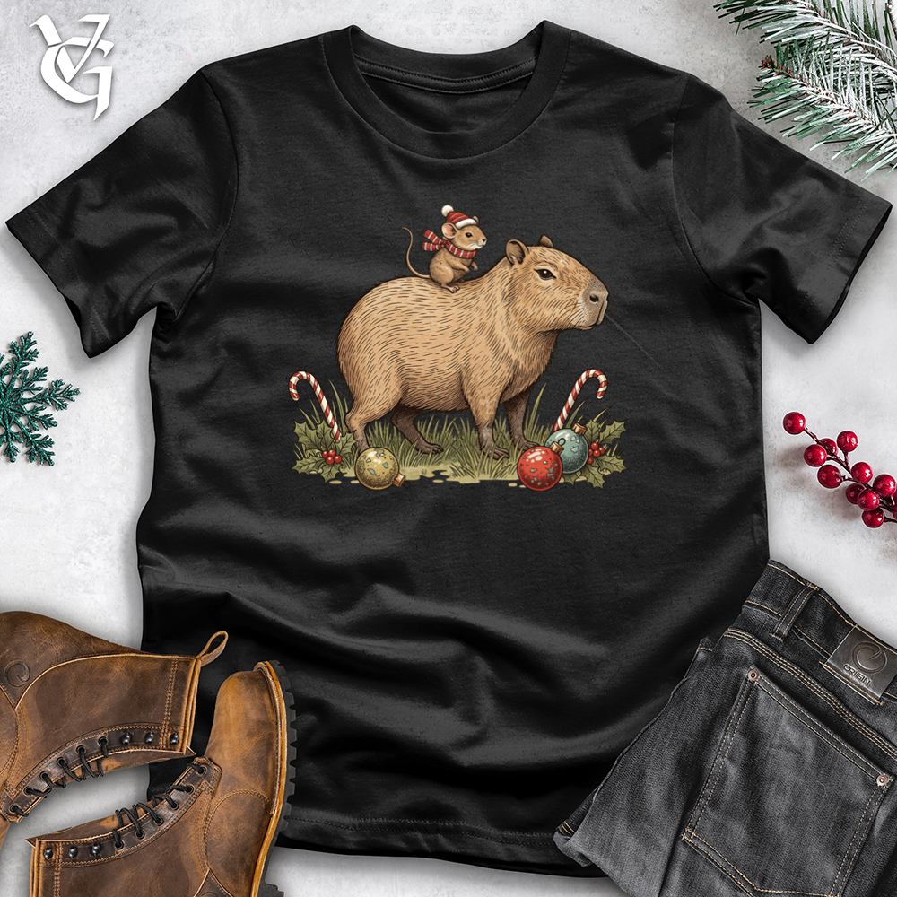 Christmas Capybara and Mouse Tee