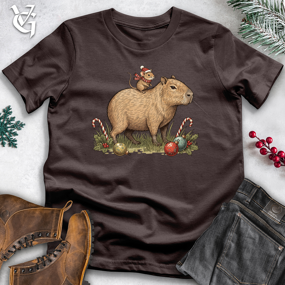 Christmas Capybara and Mouse Softstyle Tee