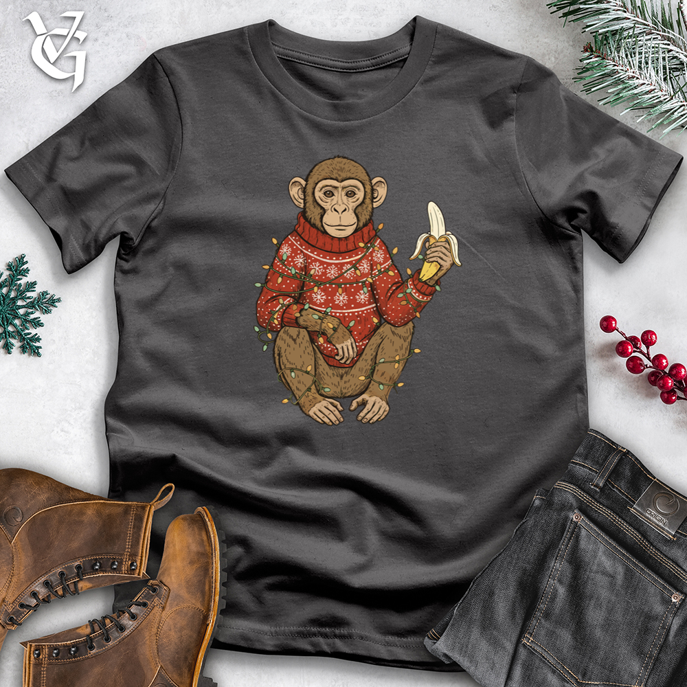 Christmas Monkey With Banana Softstyle Tee