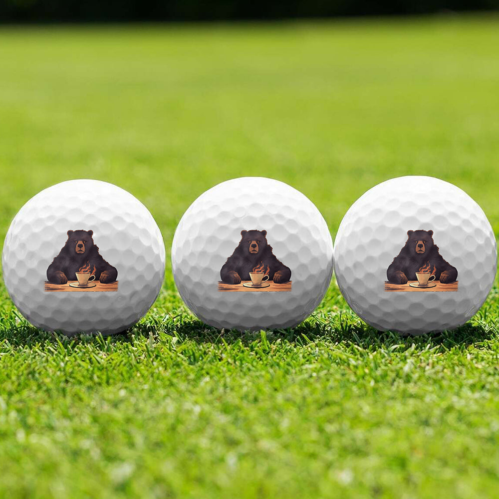Bear Coffee Cloud Golf Ball 3 Pack