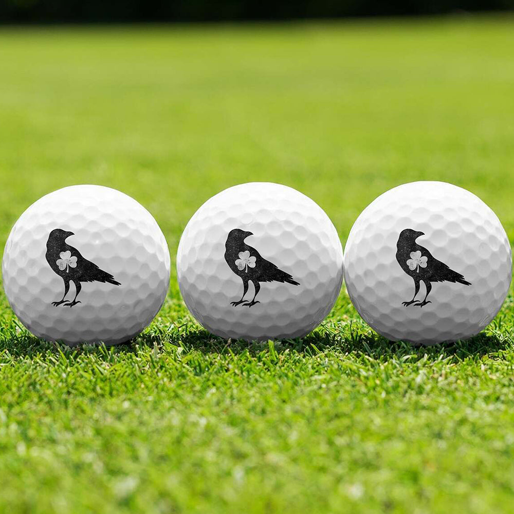 Black Raven Shamrock Heart Golf Ball 3 Pack
