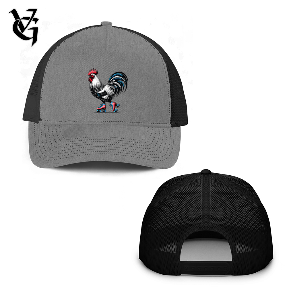 Rooster with Roller Skates Trucker Hat