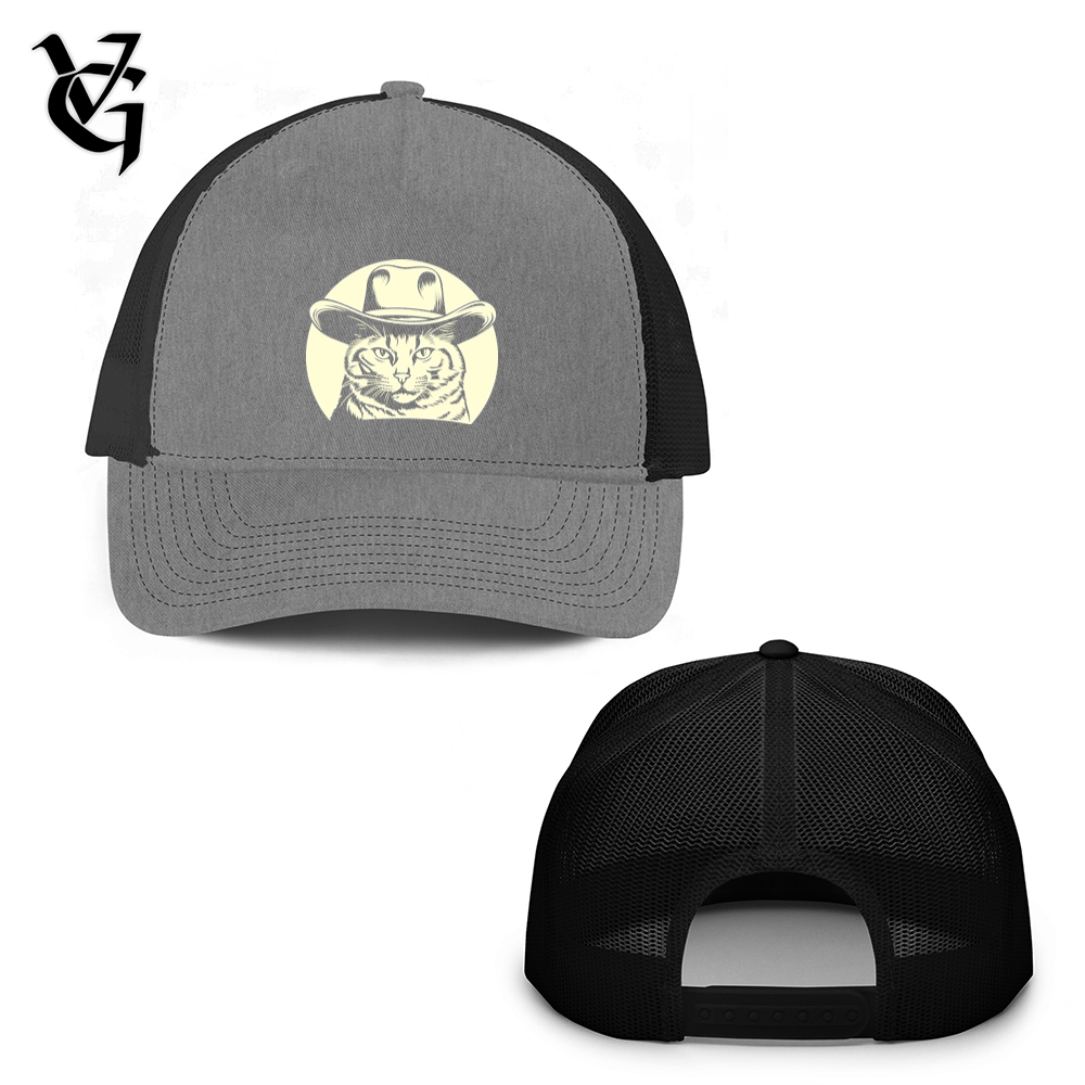 Retro Cowboy Cat Trucker Hat