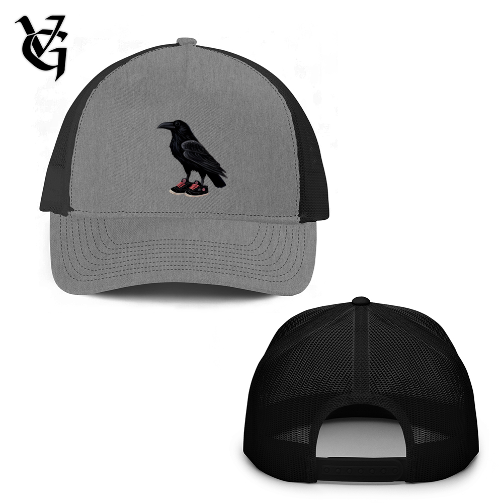 Raven Wearing Sneakers Trucker Hat