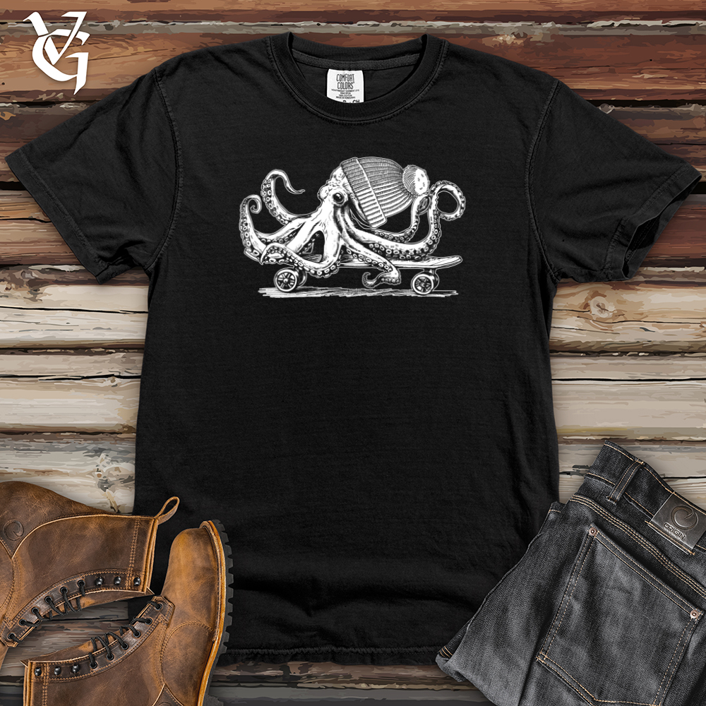 Octopus Chillin Skateboard Heavy Cotton Comfort Colors Tee