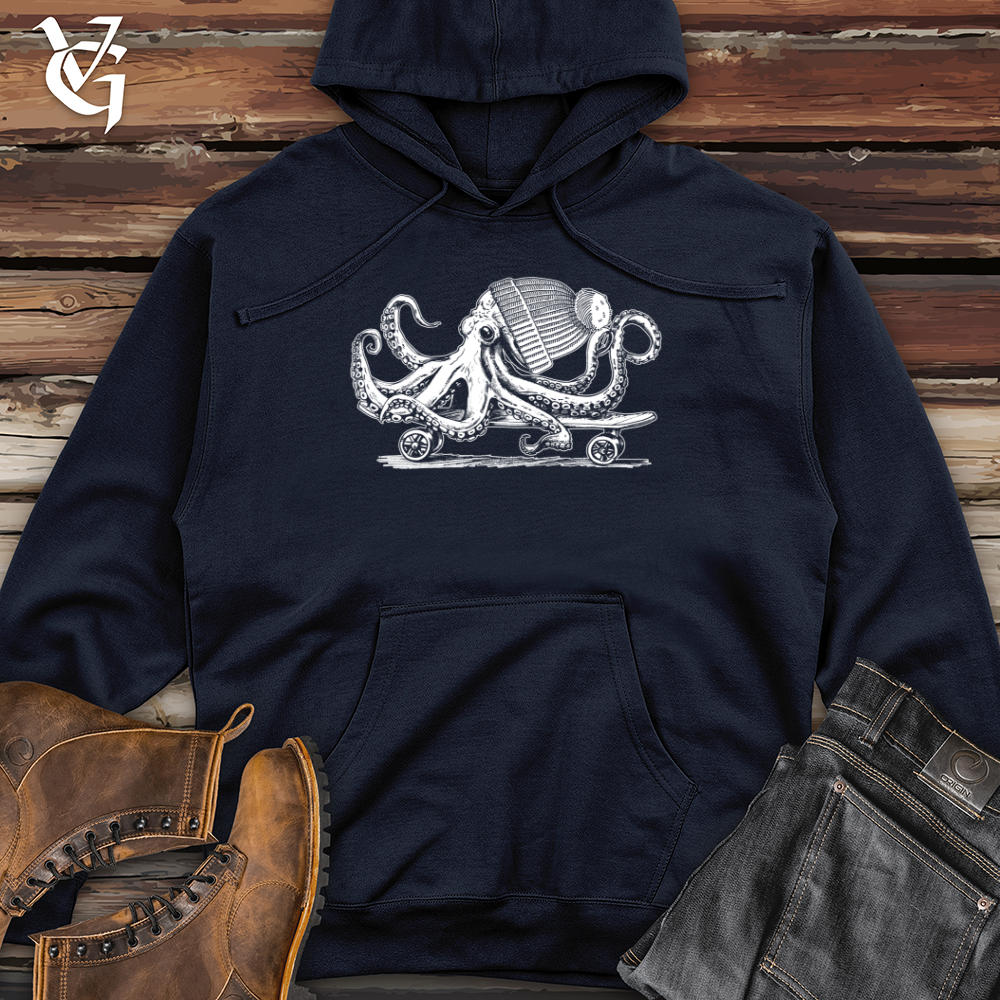 Octopus Chillin Skateboard Midweight Hooded Sweatshirt