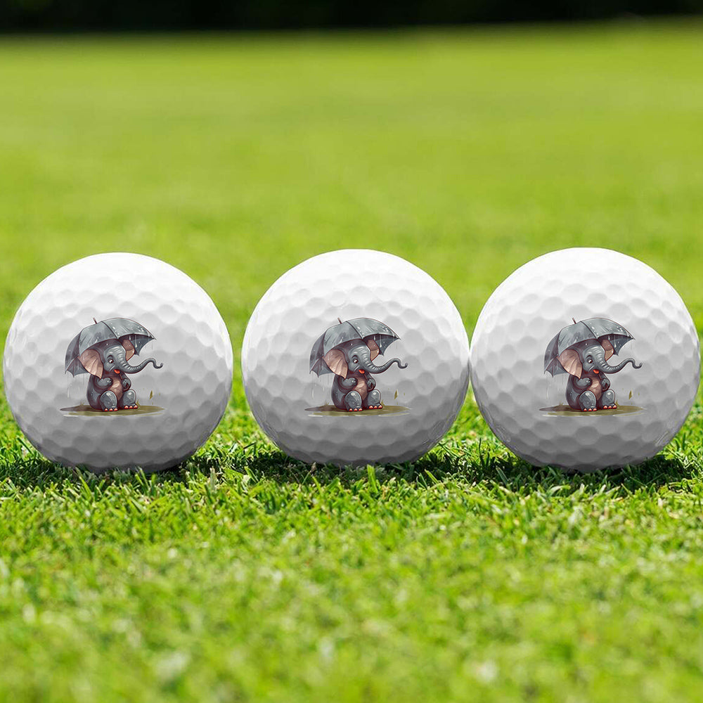Elephant In a Deluge Golf Ball 3 Pack
