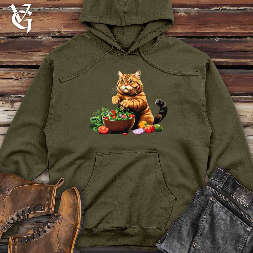 Fat Cat with Salad Midweight Hooded Sweatshirt