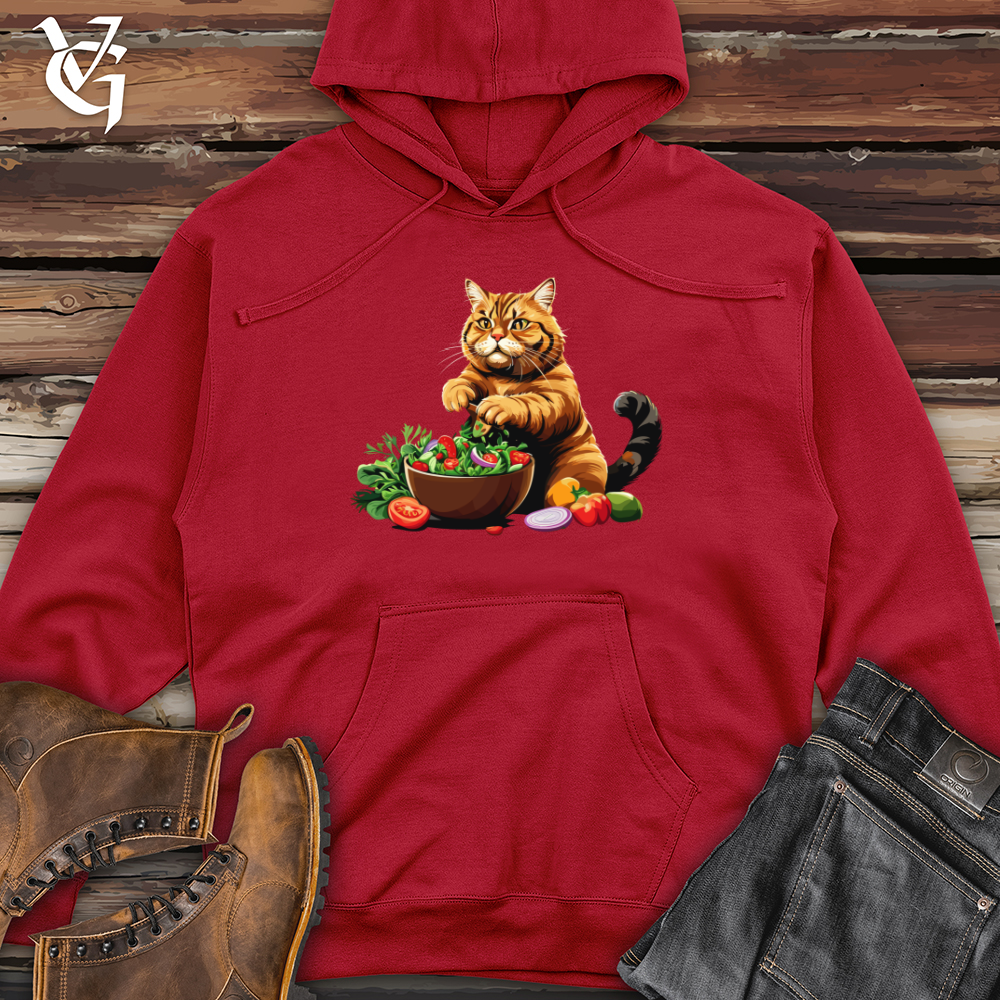 Fat Cat with Salad Midweight Hooded Sweatshirt