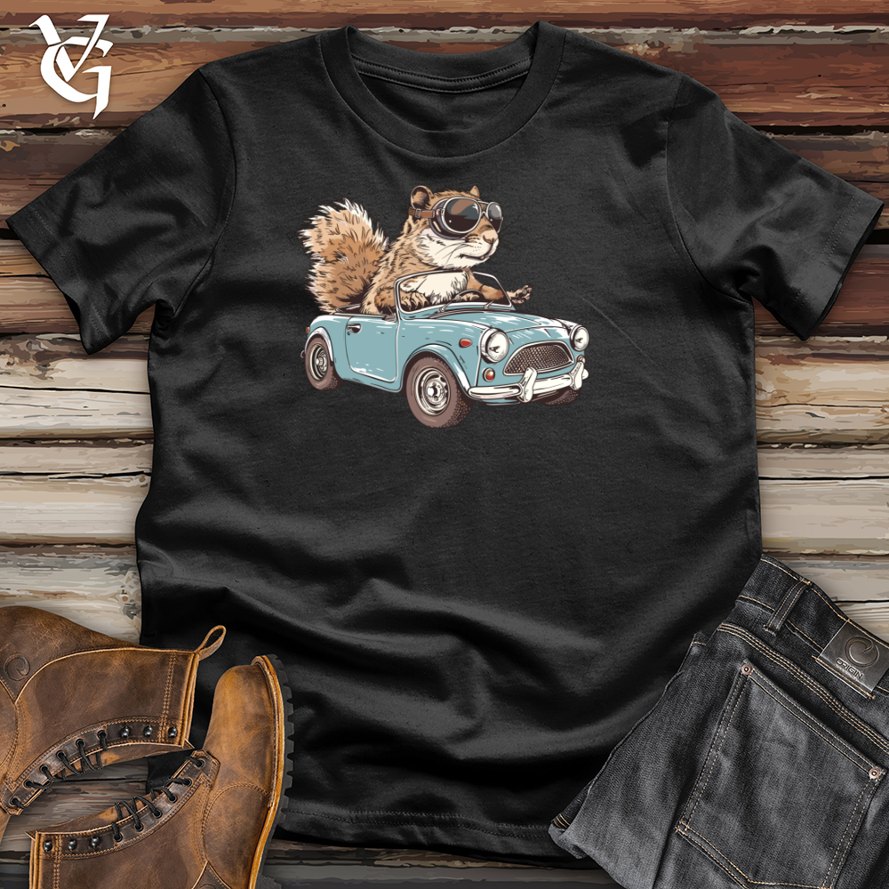 Squirrel Driving Car Cotton Tee