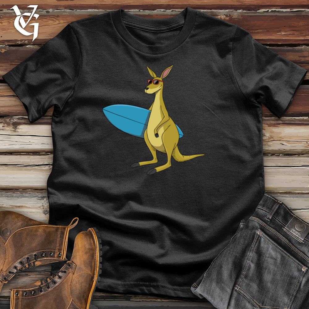 Kangaroo With Surfboard Cotton Tee