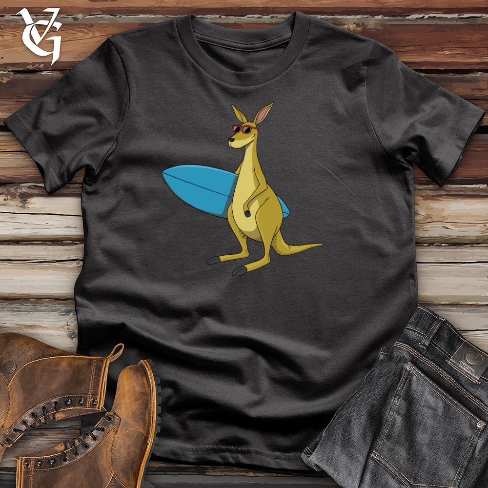 Kangaroo With Surfboard Cotton Tee