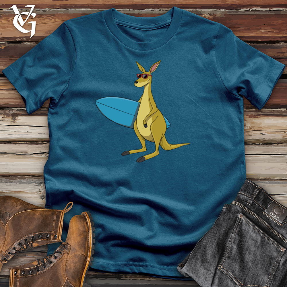 Kangaroo With Surfboard Cotton Tee