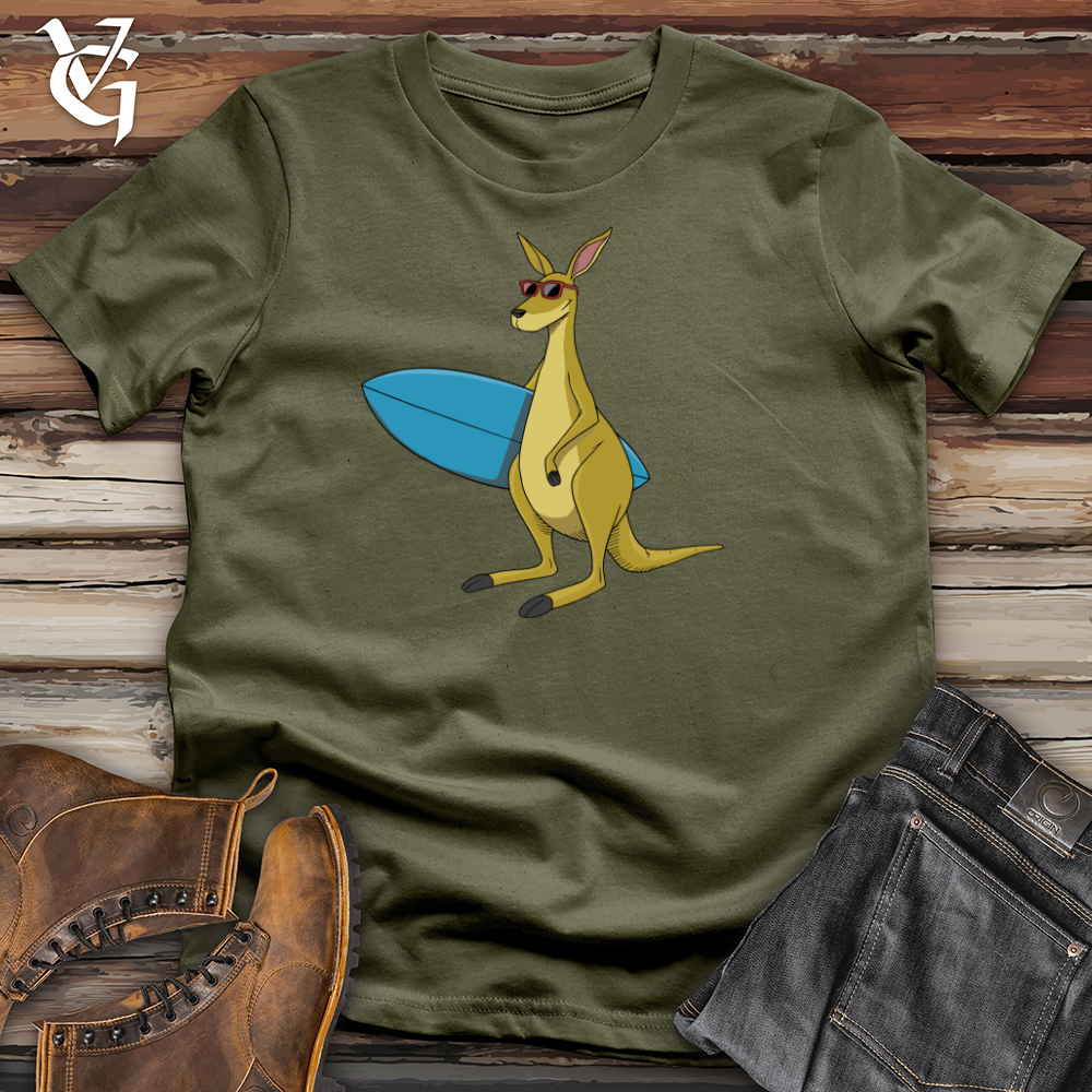 Kangaroo With Surfboard Cotton Tee