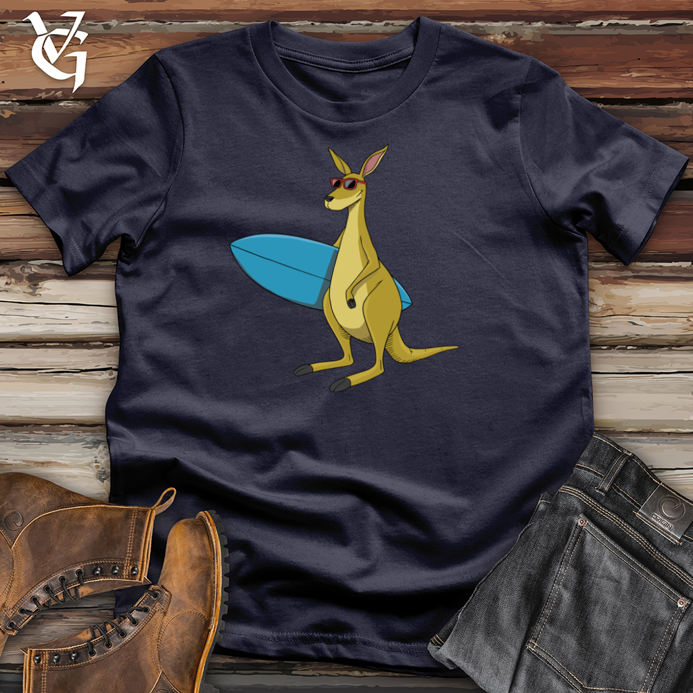 Kangaroo With Surfboard Cotton Tee