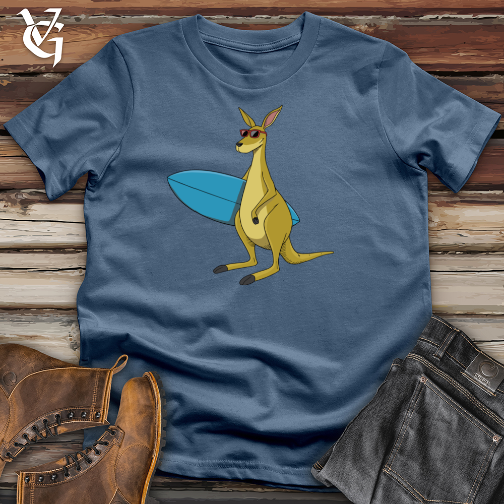 Kangaroo With Surfboard Cotton Tee