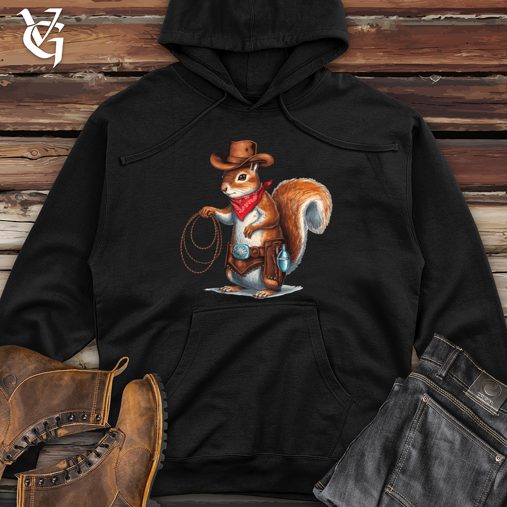 Cowboy Squirrel Midweight Hooded Sweatshirt