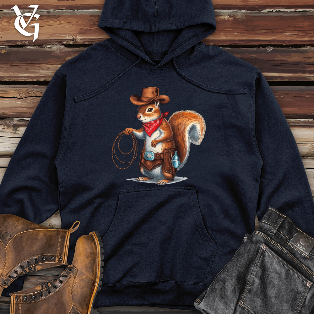 Cowboy Squirrel Midweight Hooded Sweatshirt