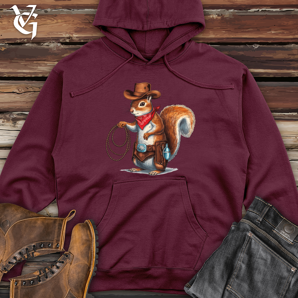 Cowboy Squirrel Midweight Hooded Sweatshirt