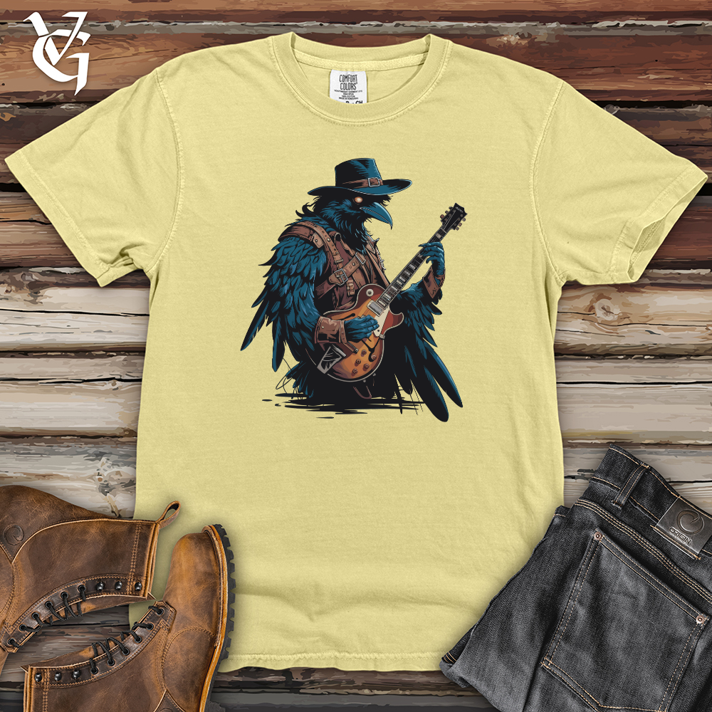 Raven With Guitar Heavy Cotton Comfort Colors Tee