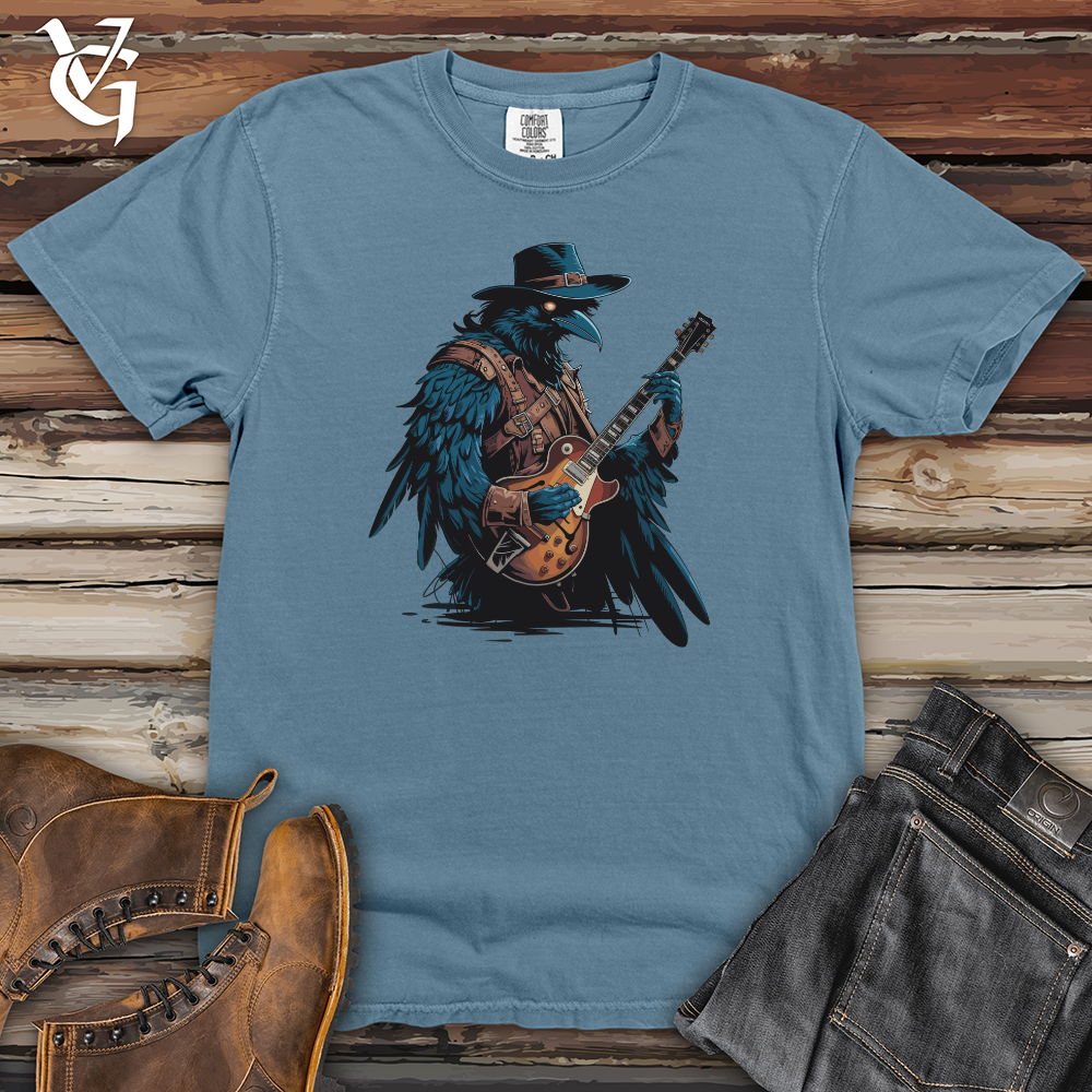 Raven With Guitar Heavy Cotton Comfort Colors Tee