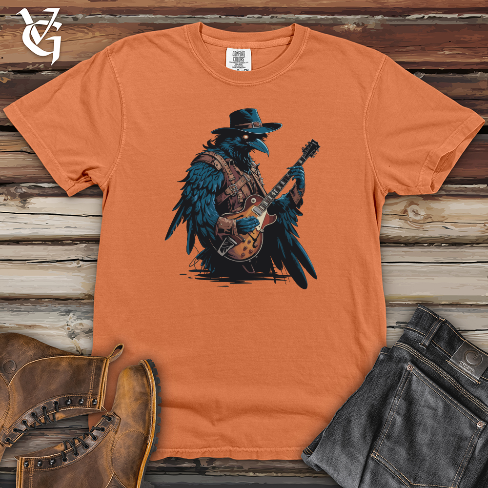 Raven With Guitar Heavy Cotton Comfort Colors Tee