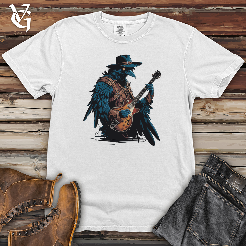 Raven With Guitar Heavy Cotton Comfort Colors Tee