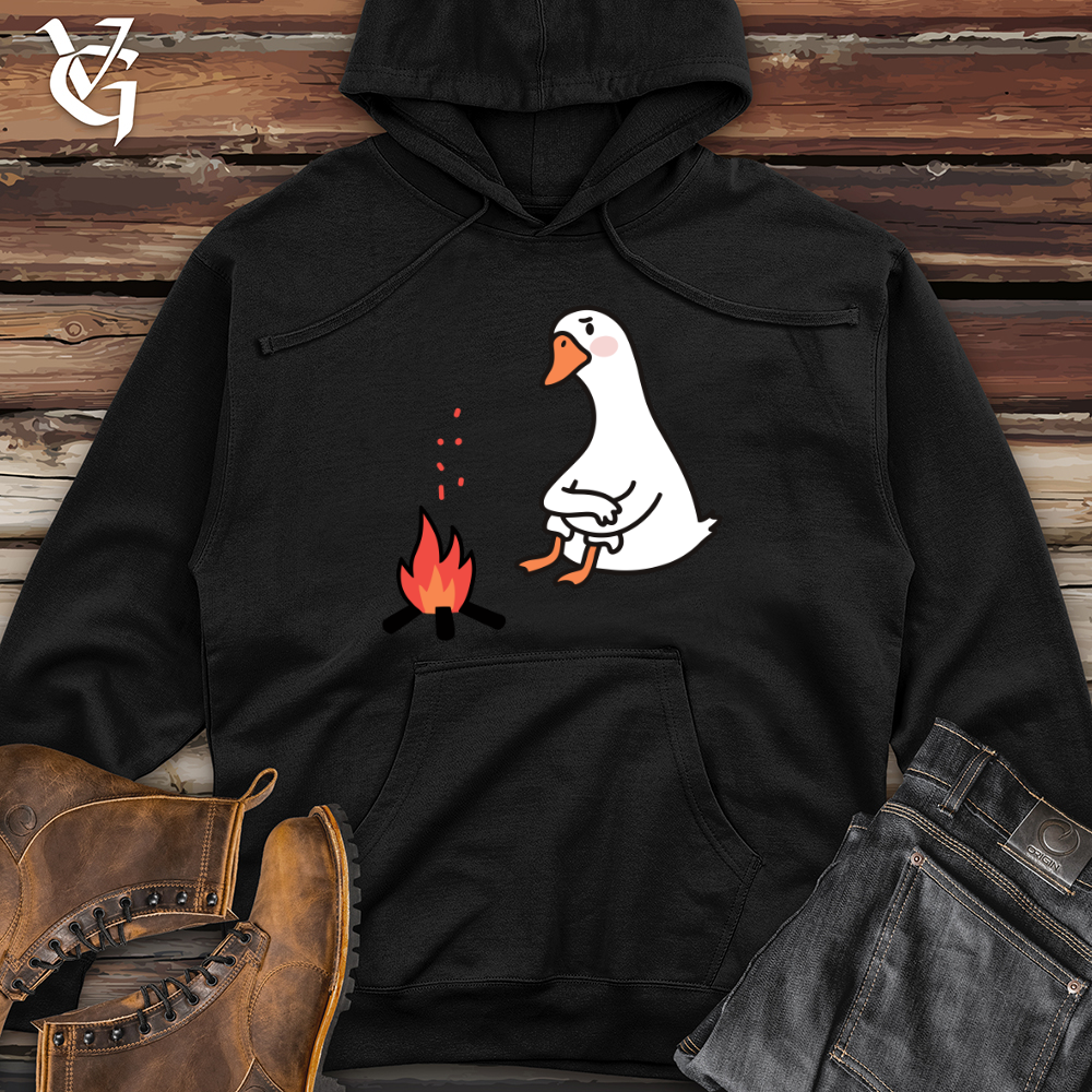 Duck With Fire Midweight Hooded Sweatshirt