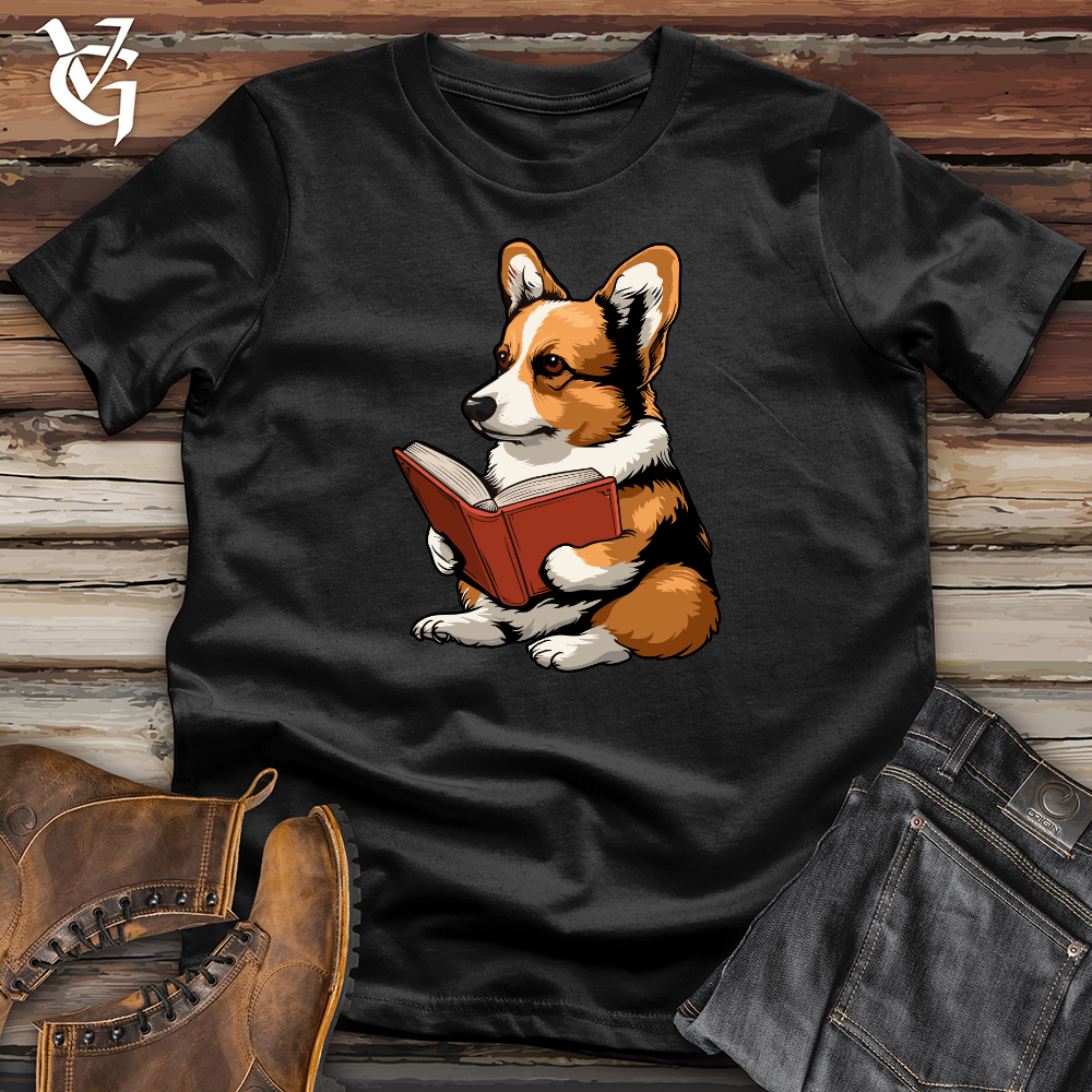 Corgi Reading Book Softstyle Tee