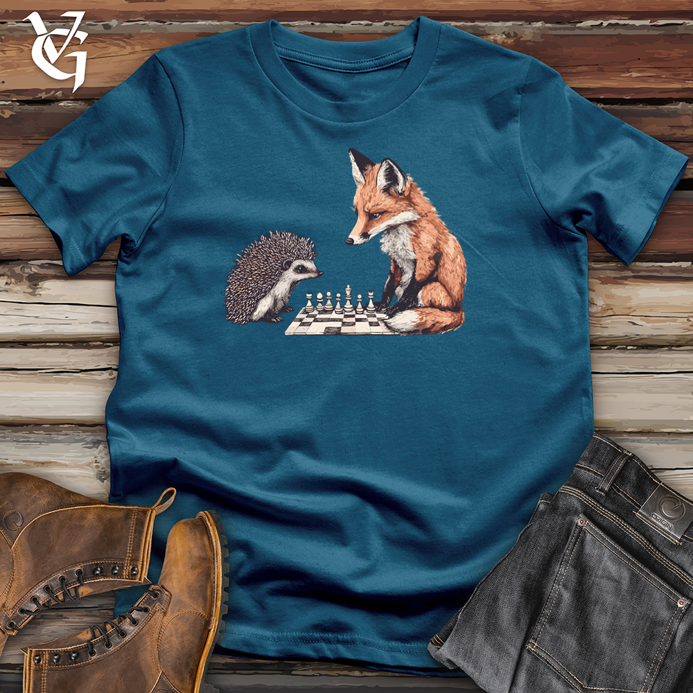 Fox Hedgehog Chess Match Cotton Tee