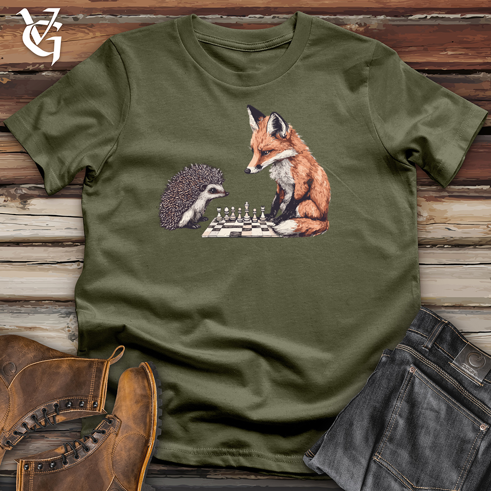 Fox Hedgehog Chess Match Cotton Tee