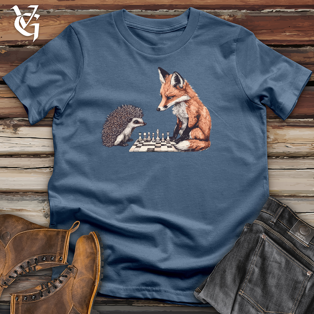 Fox Hedgehog Chess Match Cotton Tee