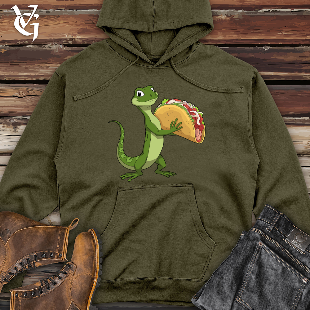Iguana With Tacos Midweight Hooded Sweatshirt