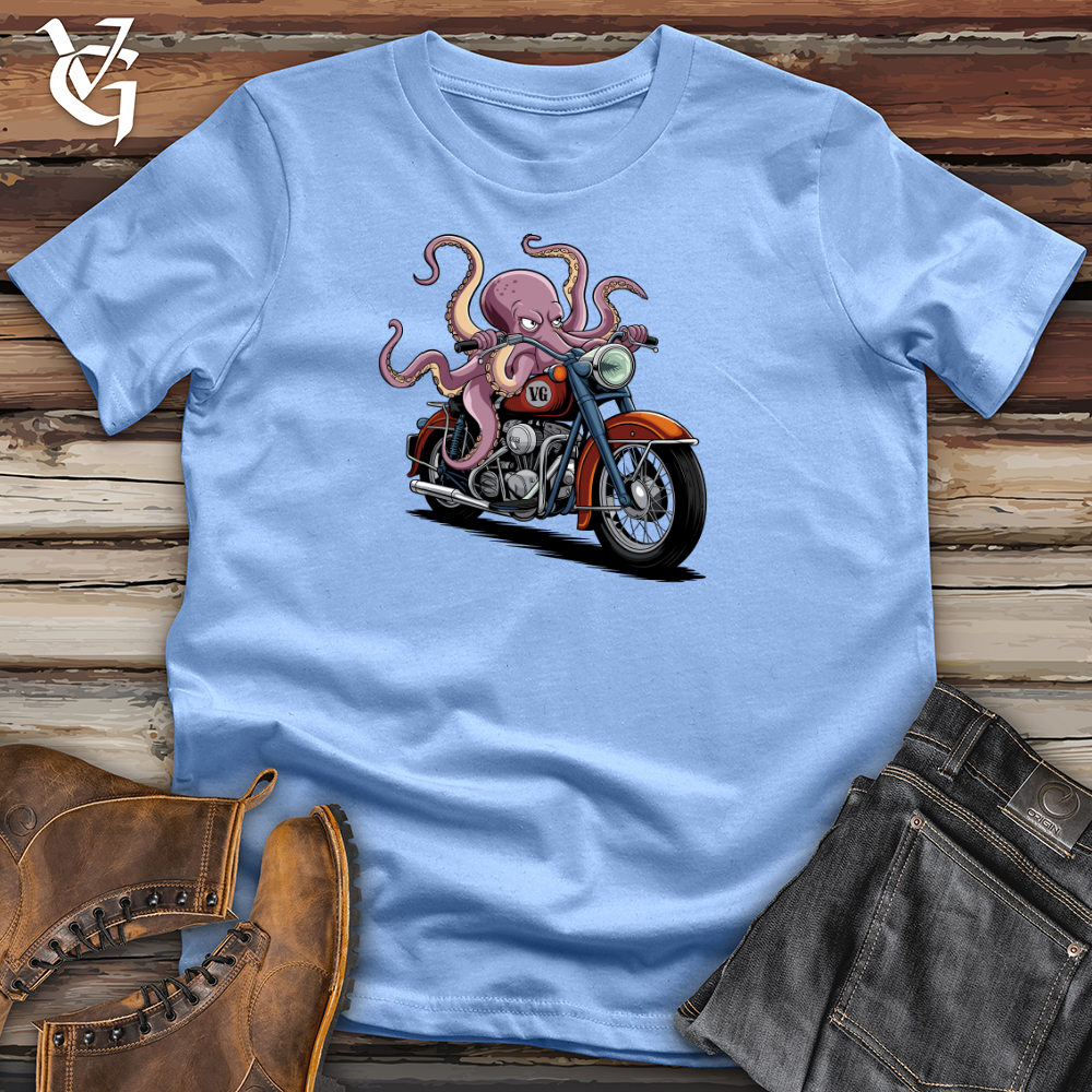 Octopus Riding Bike Softstyle Tee