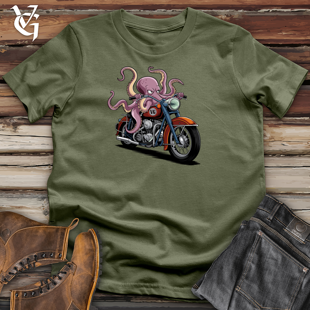Octopus Riding Bike Softstyle Tee